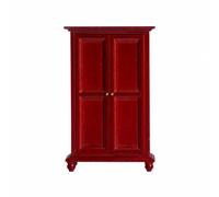 CoudarTitie Armoire Miniature 2 Fonctionnel Meuble Ppée en Bois Polyvalent pr Qui pr Ppées, Rouge
