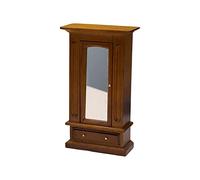 CoudarTitie Armoire Miniature Poupée Accessoire Maison de Poupée Meuble en Verre Bois Ornement Rangement Pièce Décoration Adaptée pour Collectionneur Chambre, BRUN