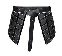 CoudarTitie Armures de Taille Double Face avec Ceinture pour Chevaliers Mercenaires, noir