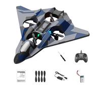 CoudarTitie Avion Télécommandé Avion RC Quadcopter Télécommande 2.4ghz Six Canaux Mousse EVA Fonction Flip Vol Nocturne Facile Utilisation Convient E, Bleu