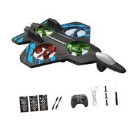 CoudarTitie Avion Télécommandé Mousse Avion Jouet Avion de Chasse RC avec Lumière et Manœuvre 360° Construction Solide Contrôle Stable Adapté Aux Enfants Passionn, Bleu