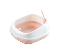 CoudarTitie Bac à Litière pour Chat Plateau Animaux Bac Toilette Cadre Haut Démontable Accessoire Transportable Matériau Résistant Adapté Aux Petits Animaux et Sé, Rose