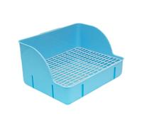 CoudarTitie Bac à Litière pour Lapin Boîte Toilette Cage Animal Petit Plateau Pot Facile à Nettoyer Fixation Adapté à Lapin Rat Chinchilla Furet, Bleu