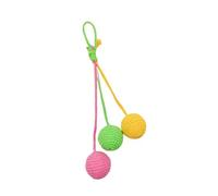 CoudarTitie Balle Jouet pour Chat à Suspendre Balle de Grattage en Corde Accessoire de Jeu Interactif pour Développer L'Agilité Convenable pour L, Rose Jaune Vert