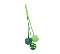 CoudarTitie Balle Jouet pour Chat à Suspendre Balle de Grattage en Corde Accessoire de Jeu Interactif pour Développer L'Agilité Convenable pour L, Vert