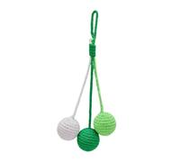 CoudarTitie Balle Jouet pour Chat à Suspendre Balle de Grattage en Corde Accessoire de Jeu Interactif pour Développer L'Agilité Convenable pour L, Blanc Vert