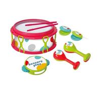 CoudarTitie Batterie, Instrument de Percussion, Cadeau d'anniversaire pour L'éveil des Tout-Petits, Sens du Rythme, Débutants, Castagnettes Sensorielles, Rouge