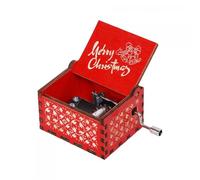 CoudarTitie Boîte à Musique Joyeux Noël, Manivelle, Petite Pièce Maîtresse de Table, Ornement, Boîte à Musique Artisanale Amusante, Décoration de Fête de Noël, Style H