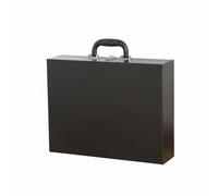 CoudarTitie Boîte de Rangement Mahjong Étui Mallette Coffret Boîte en Cuir PU Soigné avec Protection Contre la Poussière et la Déformation Fermeture Métallique, Noir