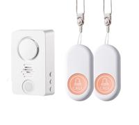 CoudarTitie Bouton d'Appel sans Fil Bouton d'Appel Rapide Carillon de Réception Télécommande Compacte Hub Discret Plastique 38 , 805 Rechargeable 2 Boutons + 1 Sonnette avec Lanière