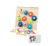 CoudarTitie Briques de Construction Ensemble d'Engrenages en Bois Jouet Jeu d'Assemblage Vis et Tournevis Développement Sensoriel Adapté aux Filles