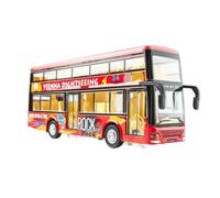 CoudarTitie Bus à Impériale Miniature Réaliste | Résistant à tombes, Non Toxique, Véhicule à Rétroaction Effs Sonores, pr Exposition, Rouge