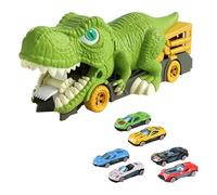 CoudarTitie Camion de Transport de Véhicules Dinosaures avec Mini-voitures, Coffret de Jeu pour Fête D'anniversaire D'enfants, 6 Petites Voitures