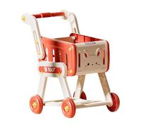 CoudarTitie Chariot de Courses pour Enfants, Jouet D'imitation, Caddie éducatif pour Bébés et Enfants (garçons et Filles), Rouge