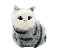 CoudarTitie Chat En Peluche électrique Assis Qui Miaule et Remue La Queue, Jouet Interactif électronique pour Noël et Pâques, Idéal pour Les Enfants.