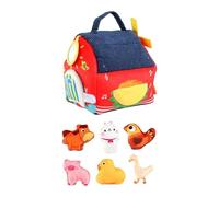 CoudarTitie Coffret de Jeu En Peluche Animaux de La Ferme, Interaction Parent-enfant, Peluche Portable, Jouet D'éveil pour Les 0 à 9 Mois, 18 x 16 x 22 cm