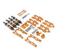 CoudarTitie Composant de Véhicule Kit Amortisseur Aluminium Télécommandé Pièce Châssis Bielle Direction Tasse de Direction Réglable Matériau Métal Adapté aux, Gold