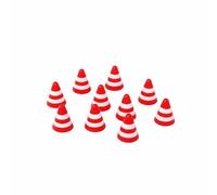CoudarTitie Cône de Circulation Enfant Mini Barrière Routière Jouet Éducatif Simulation Fidèle Convient à Enseignement Routier Décoration de Modèle Jeux Créatifs, 10PK Cône 18MM