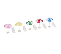 CoudarTitie Ensemble de Meubles Miniatures avec Un Petit Parasol pour La Décoration du Jardin d'une Maison de Poupée, Multicolore
