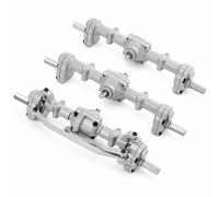 CoudarTitie Essieu de Véhicule pour Voiture RC Ensemble d'Essieu Élevé Transmission Pont Différentiel Métal pour Multi-essieux 1/16 B16 B36 Connexion 5 Mm Limite, Argent