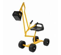 CoudarTitie Excavatrice Manuelle pour Enfants Engin de Creusement Jouet Manuel à Pédale Siège Noir Construction en Métal Adaptée à l'Activité Motrice Plage Cour Extérieure, Petite Taille avec Roues