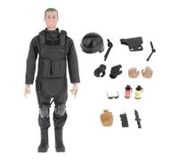 CoudarTitie Figurine Articulée Réaliste à L'échelle 1:6 avec Accessoires, Coffret de Jeu pour Garçons, Filles, Enfants et Adultes, Noir