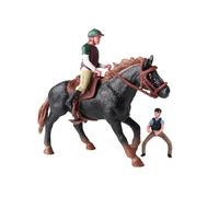 CoudarTitie Figurine de Cheval Articulée avec Selle, Jouet Décoratif et Réaliste, Statuette de Sauvage, Jouet éducatif pour Garçon et Fille, Noir marron