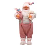 CoudarTitie Figurine de Noël sur Pied Représentant Le Père Noël Tenant Un Sac Cadeau et Un Ours en Peluche, 60 Cm de Haut, Idéale pour Décorer Une Boutique, Une M