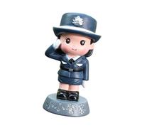 CoudarTitie Figurine de Policier Miniature, Modèle de Personnage Amusant à Collectionner, Sculpture Décorative pour Gâteau Ou Table de Cheminée, Statue de Fille