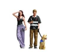 CoudarTitie Figurine Miniature Peinte Figurine Statuette Scène Diorama en Résine Montrant Laisse Tasse et Bandana pour Une Histoire Crédible Textures Précises et, 1/24