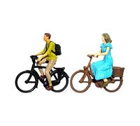 CoudarTitie Figurines de Cyclistes Réalistes à L'échelle 1:87, Mini-figurines pour La Conception de Scènes de Cyclisme, Garçon et fille