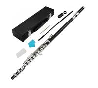 CoudarTitie Flûte Traversière 16 Clés Embouchure Inclinée Trous Fermés Cupronickel Instrument Adaptée Débutants Étudiants Répétition Groupe Prestation, Noir