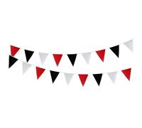 CoudarTitie Guirlande Fanion Triangulaire Bannière Fanion Drapeau Triangle Décor Fête Réutilisable Ambiance Artisanale Adaptée aux Mariages Baptêmes Anniversaires, Multicolore, Rouge, Noir, Blanc