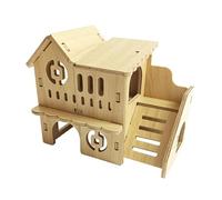 CoudarTitie Hamster Refuge pour Hamster Maison Abri en Bois Lavable Habitat Décoratif avec Espace de Jeu et Exercice Convient à La Cage Amusement Repos in, Style b