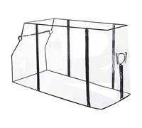 CoudarTitie Housse de Pluie Chariot Canopy Poussette Universelle Étanche Réutilisable Coupe-Vent PVC Transparent avec Ouvertures à Glissière Double Face Adaptée A