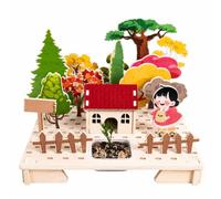 CoudarTitie Jeu Construction Ferme en Bois Détaillé Kit Miniature Plantation Élément Micro-Décor