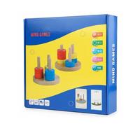 CoudarTitie Jeu de Logique pour Enfants Jouet Éducatif Raisonnement Tableau Perception Couleurs Anneaux Empilables Cartes Défi Suivi Modèles Coordination Mains Yeux Convient aux Maison Garderie