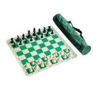 CoudarTitie Jeu d'Échecs Extérieur Coffret Échiquier Pliant Tapis de Plateau Pièces Complètes Sac de Transport avec Coordonnées pour, 51 51cm, 32 Pièces D Échecs
