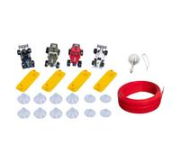 CoudarTitie Jouet de Construction Flex Tracks avec Ventouses, Fonction de Roulement pour La Motricité Fine, Piste de Course Portable pour Les Enfants de 3, 4, 5, Rouge 395x8cm