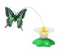 CoudarTitie Jouet Interactif Chat pour Chaton Jouet Automatique Électrique Papillon Instinct de Chasse Entraînement Mental Fil Acier Base Stable