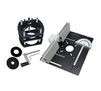 CoudarTitie Kit de Base de Défonceuse Système D'Élévation Plateau Aluminium Réglable Convient Machine à Découper Atelier Menuiserie Gravure Bricolage, Plaque noire