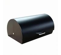 CoudarTitie Kitchen Storage Container Boîte à Coffret Conteneur Rangement Acier Inoxydable Métal Forme Rectangulaire Couvercle Coulissant Poignée Prise Confort, Noir, 39X28X17CM