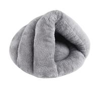 CoudarTitie Lit pour Chats Maison Douillette Coussin pour Animaux Nid Semi Fermé pour Chien Tapis Moelleux Forme Tissu Respirant Lavable Adapté à Chiens, Gris Clair 50cmx40cm