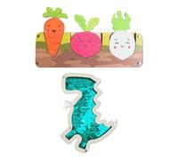 CoudarTitie Lot de 2 Carottes à Tirer pour Tableau D'activités, Accessoire pour Développer La Motricité Fine, La Coopération et Les Capacités Sensorielles. Jo, Vert