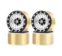 CoudarTitie Lot de 4 Roues Hexagonales de 1,9 Pouces et 12 Mm pour SCX10 TRX4 1/10 RC Heavy Duty, Argenté