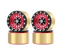 CoudarTitie Lot de 4 Roues Hexagonales de 1,9 Pouces et 12 Mm pour SCX10 TRX4 1/10 RC Heavy Duty, Rouge