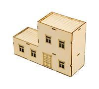 CoudarTitie Maison Miniature en Bois à L'échelle 1:72, Accessoire de Décoration, Ornement, Fait à La Main, Non Peint, Construction à Faire Soi-même, pour des, Style E