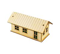 CoudarTitie Maison Miniature en Bois à L'échelle 1:72, Accessoire de Décoration, Ornement, Fait à La Main, Non Peint, Construction à Faire Soi-même, pour des, Style C