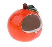 CoudarTitie Maison pour Lit Hamster Souris Nid Céramique Pratique Forme Mignonne Bonne Circulation d'air à Utilisation Cage Décoration Habit, Orange