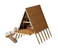 CoudarTitie Maquette en Bois, Kit de Construction de Maison, Kit de Collection, Kit de Modélisme Décoratif, Mini-Construction, en Bois pour Diorama, sans Terre